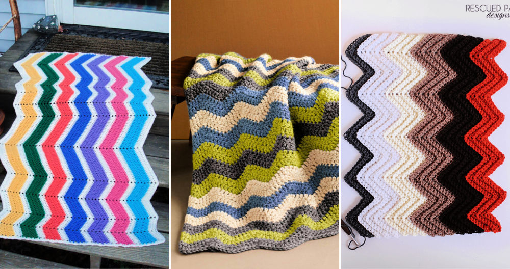 10 free crochet ripple Afghan patterns ⋆ DIY crafts