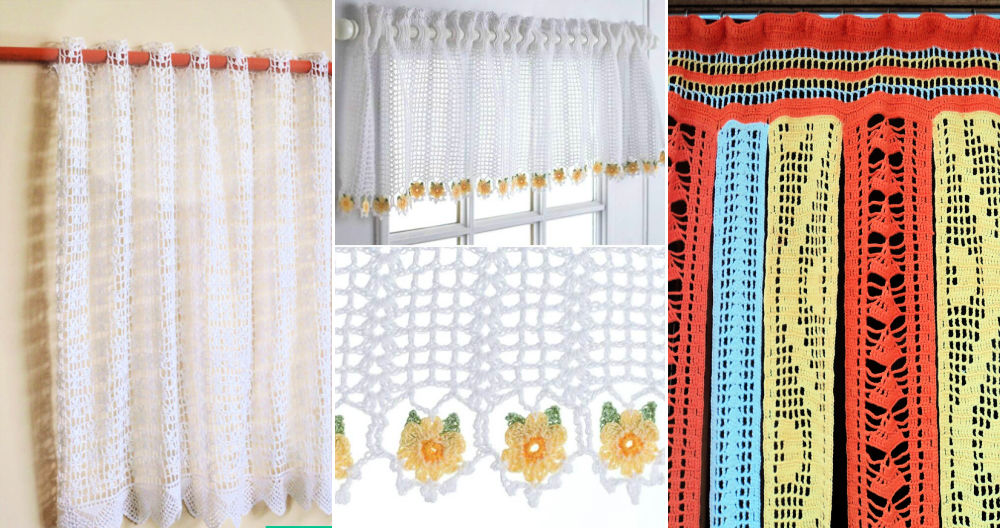 12 free crochet curtain patterns ⋆ DIY crafts
