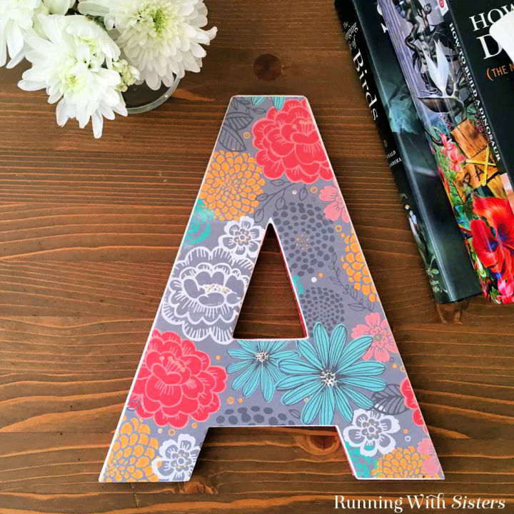 Decorate wooden letters with Mod Podge
