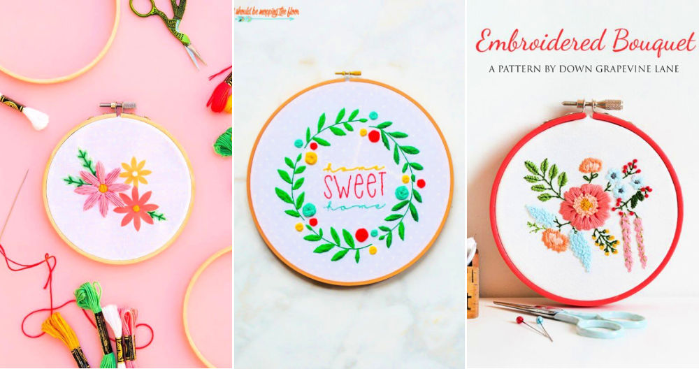 15 simple free floral embroidery patterns and designs