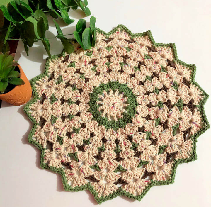 Crochet seashell needle round doily