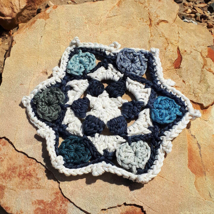 Crochet star heart doily