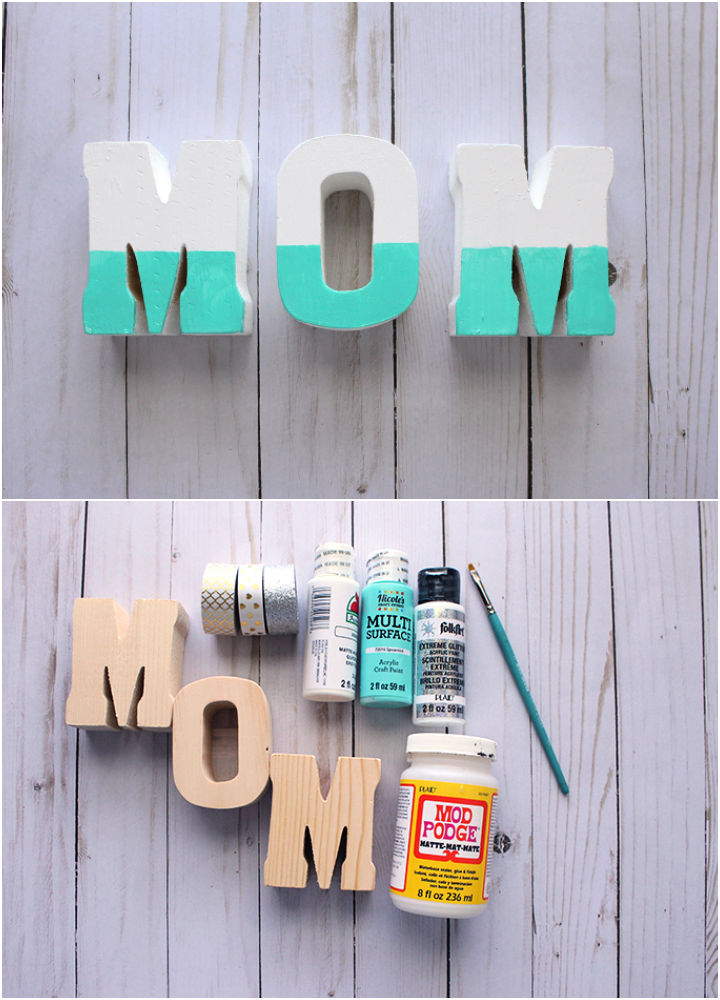 Mother's day gift wooden letters