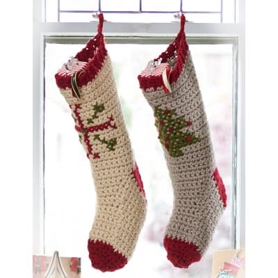 Crochet and cross stitch stockings