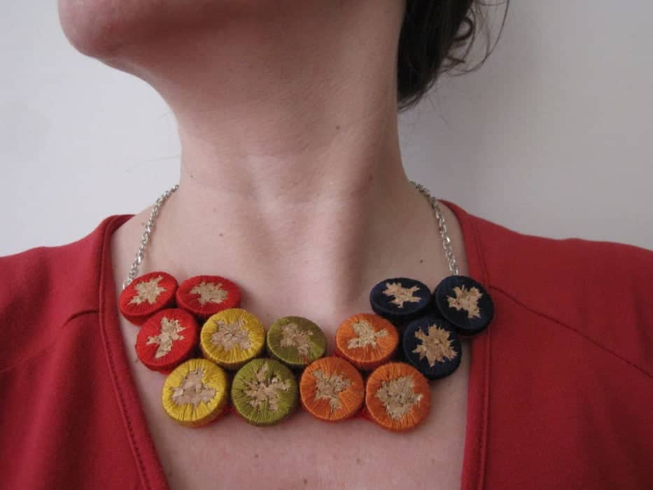 Cork embroidery necklace 15 creative DIY wine cork projects