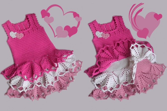 Valentine's Day Dress for Little Girls, Crochet Pattern - wonderfuldiyf