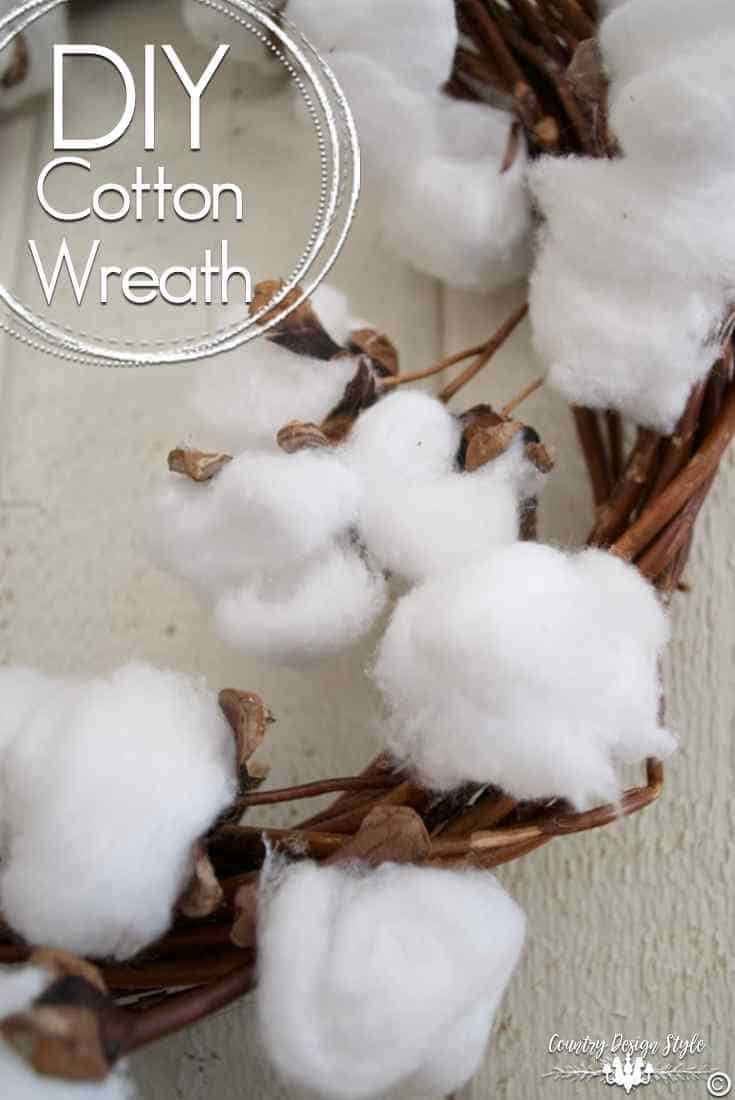 15 winter items made of cotton balls with vines and cotton garlands