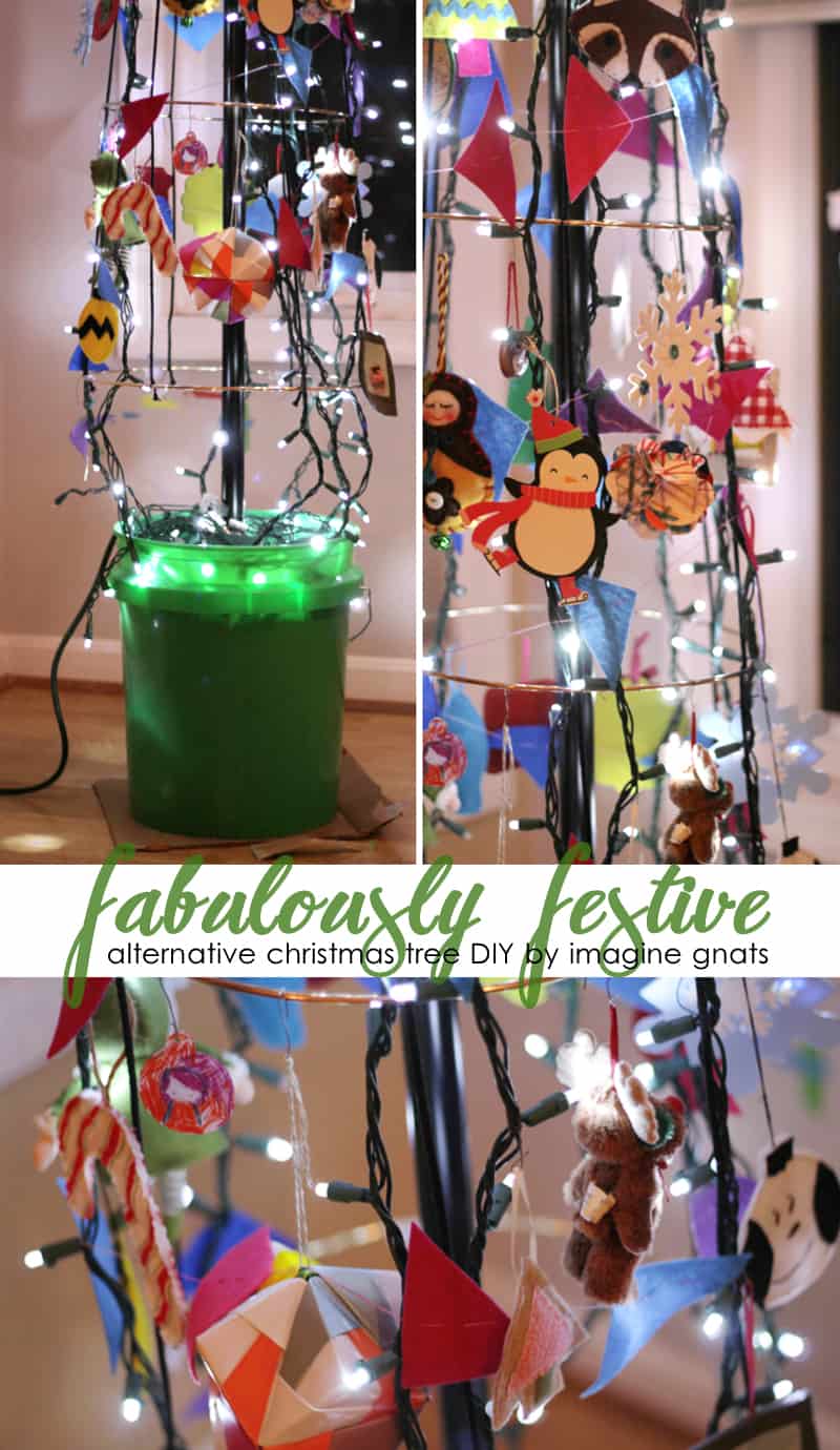 Holiday lighting and trinket trees in a bucket 15 eye-catching homemade alternative Christmas trees