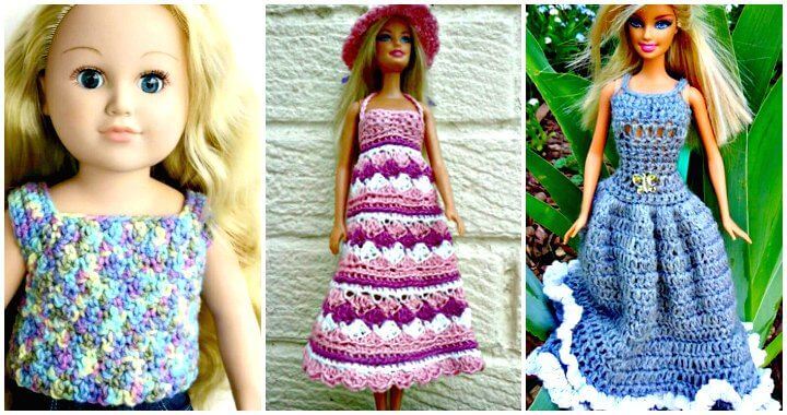 20 free crochet Barbie doll clothes patterns ⋆ DIY crafts