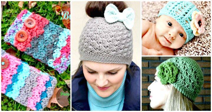 20 free crochet shell stitch patterns ⋆ DIY crafts