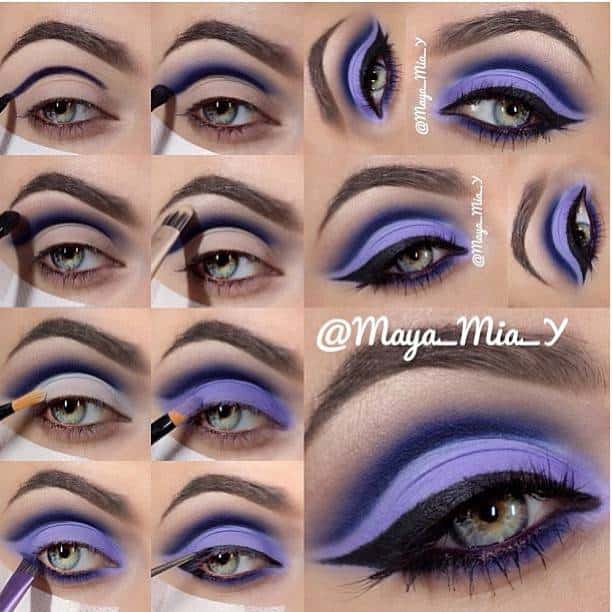 Gorgeous makeup looks involving purple