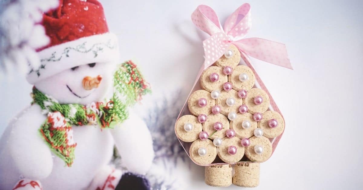 Mini wine cork Christmas tree decoration