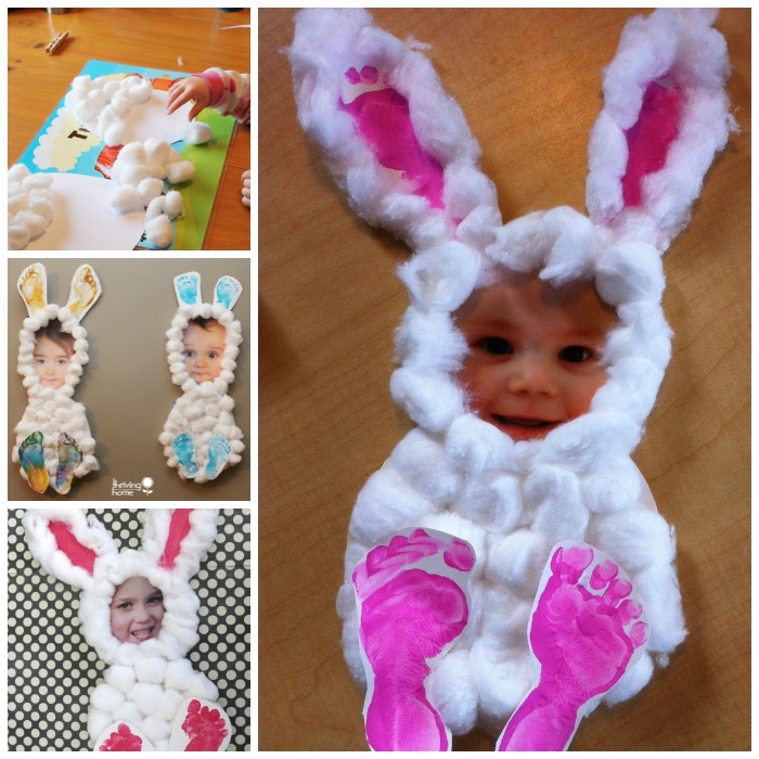 Cotton Ball Bunny Wonderdiy f2 The child's face becomes a little Easter bunny, covered by cotton balls