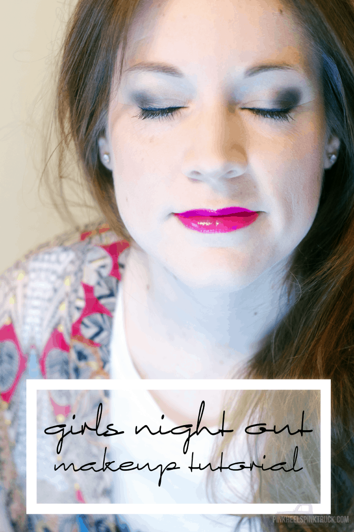 Pink lips and smoky outer corners