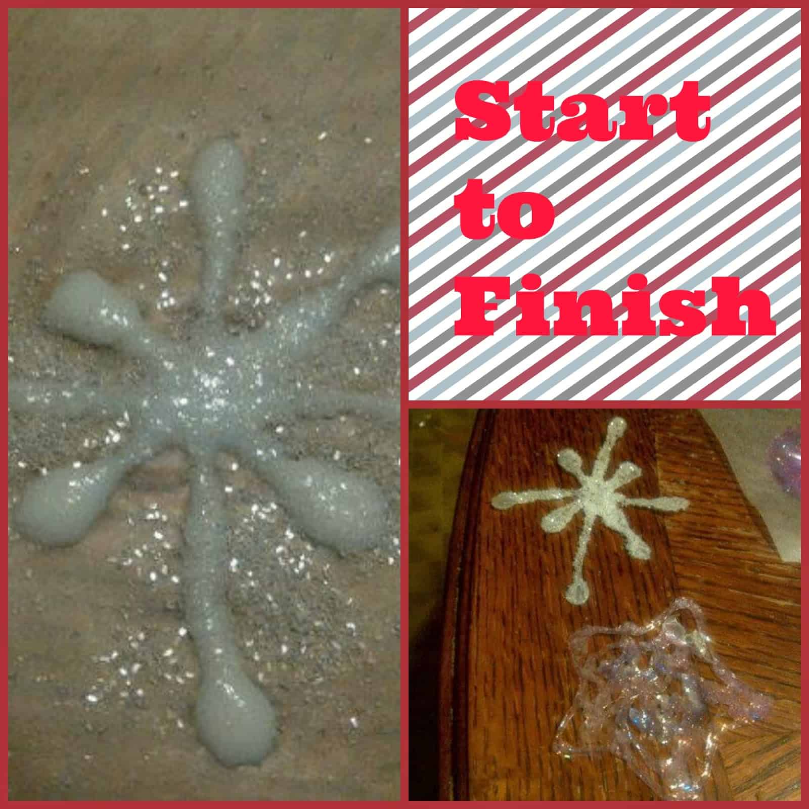 Glue and glitter snowflake crafts 15 pieces of DIY Christmas crafts involving glitter