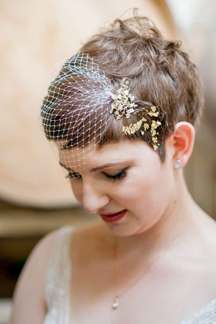 15 DIY accessories with gold leaf and netting, short hair looks great