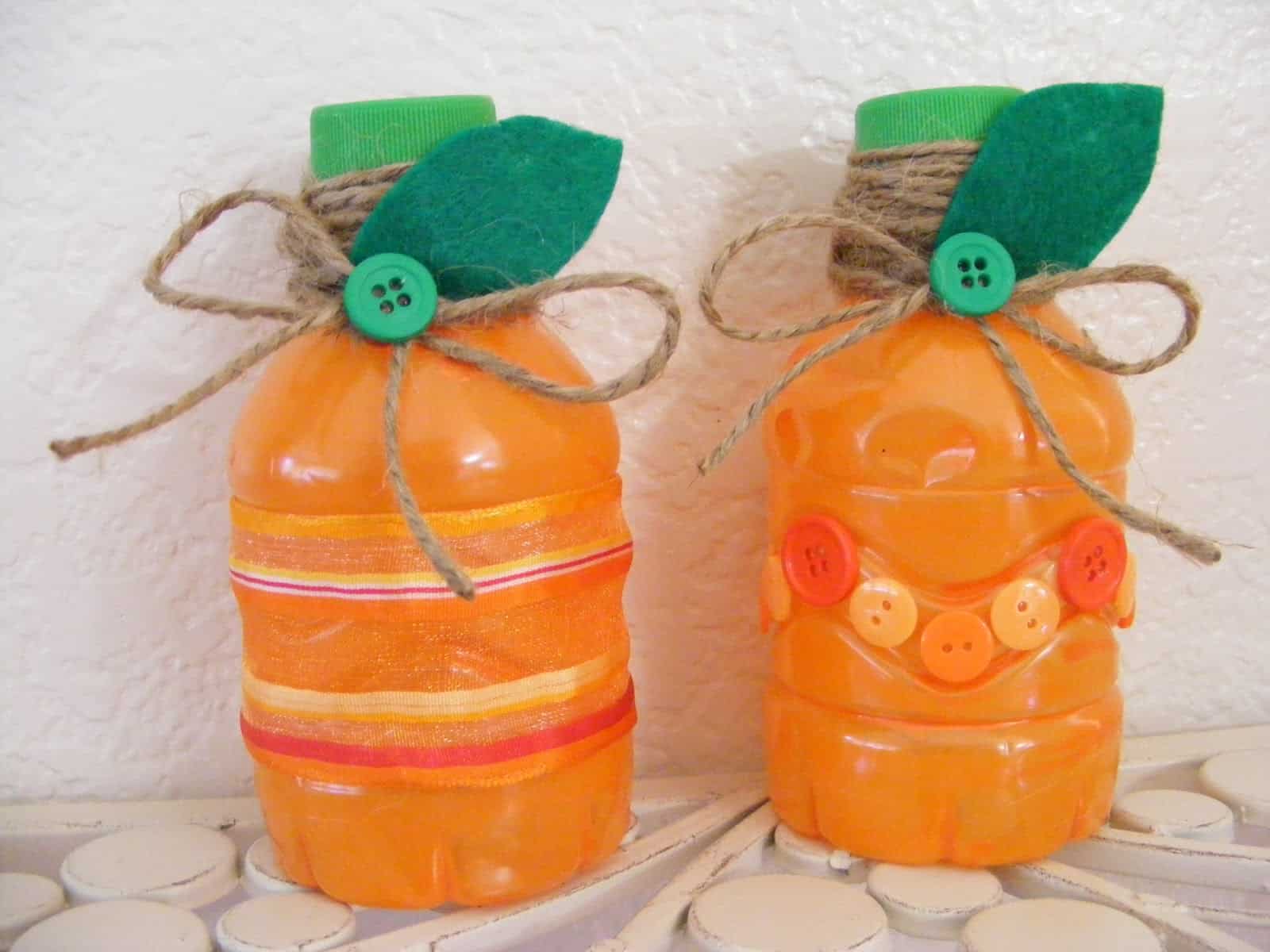 Pumpkin juice bottle is good for 15 lovely autumn pumpkin crafts