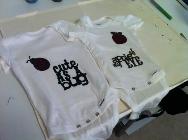 Silk-printed baby onesies