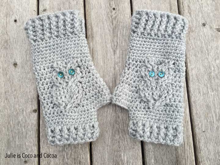 Owl Fingerless Gloves
