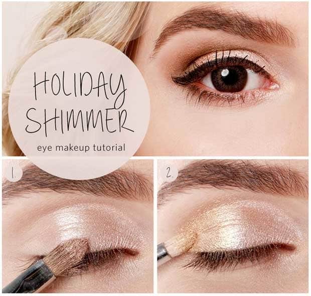 Holiday glitter eye makeup