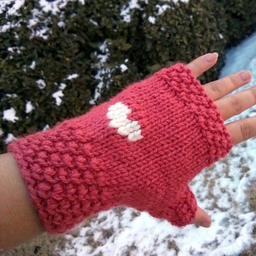Little Heart Fingerless Gloves