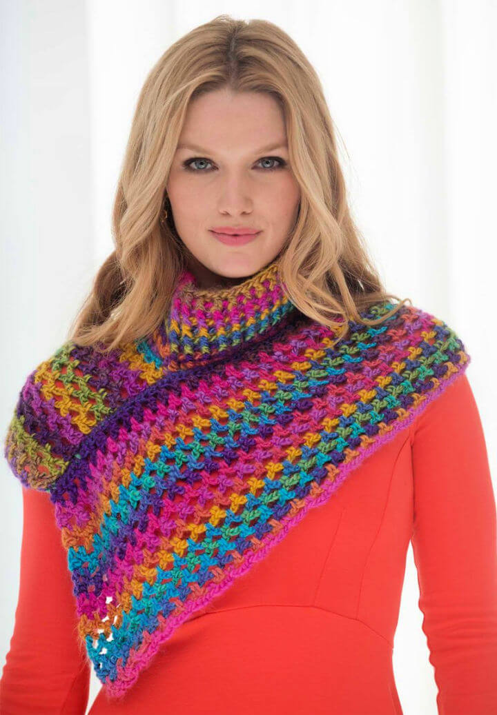 Crochet Asymmetric Scarf