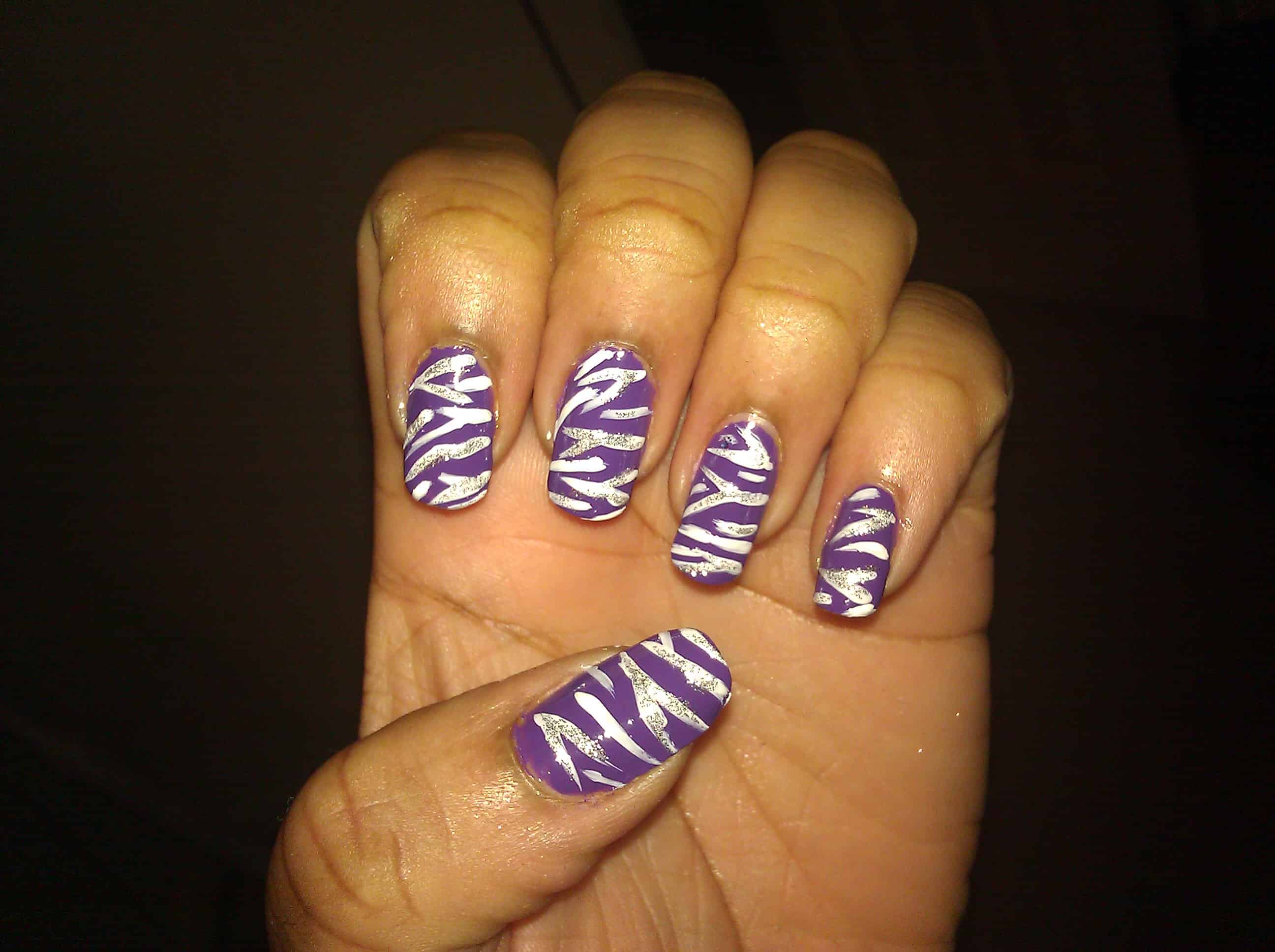 Purple Zebra Manicure