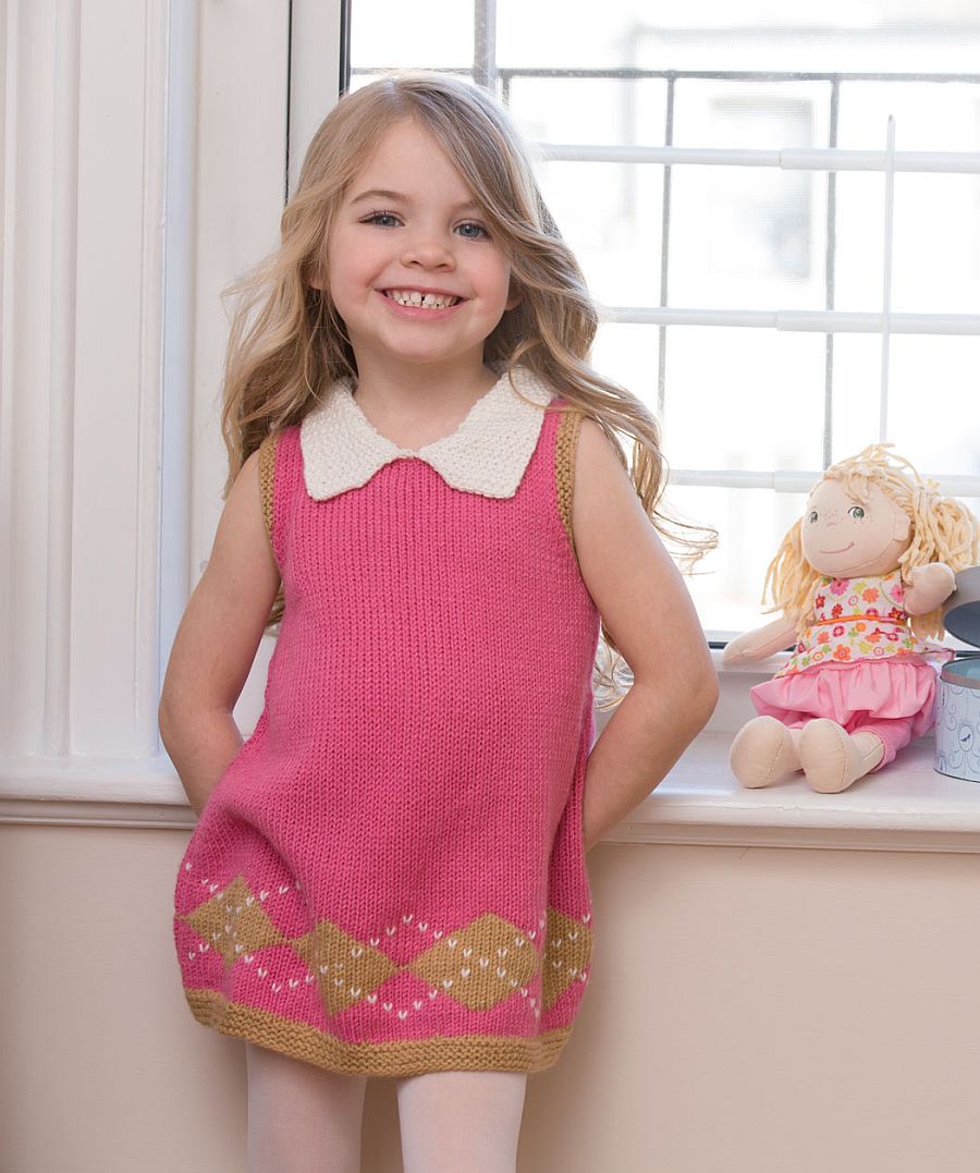 Sweet Argyle Pink Knit Dress