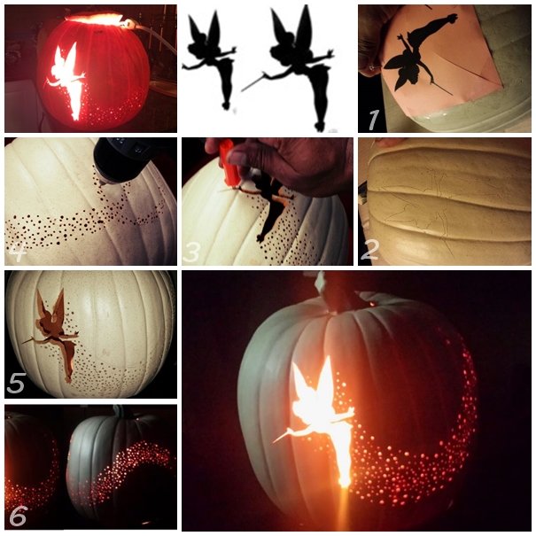 Tinkerbell Pumpkin Carving with Silhouette F