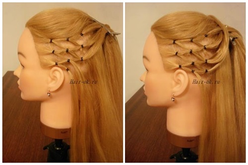 Fashion high ponytail with side net 5