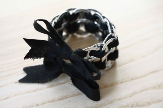 Pop Label and Ribbon Cuff Bracelet