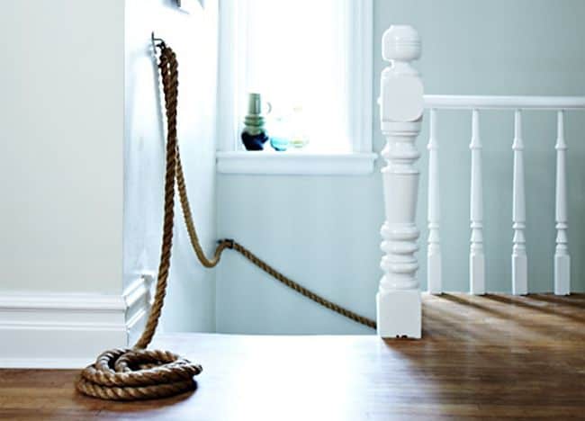 DIY Indoor Rope Handrail