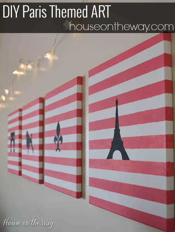 Eiffel Tower Stripes Silhouette Art