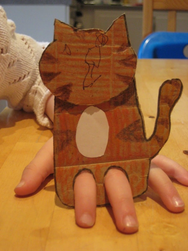 Cardboard Tiger Finger Puppet