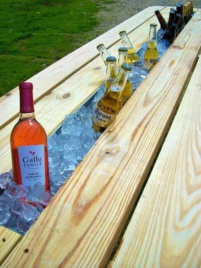Homemade Picnic Table Cooler Ditch