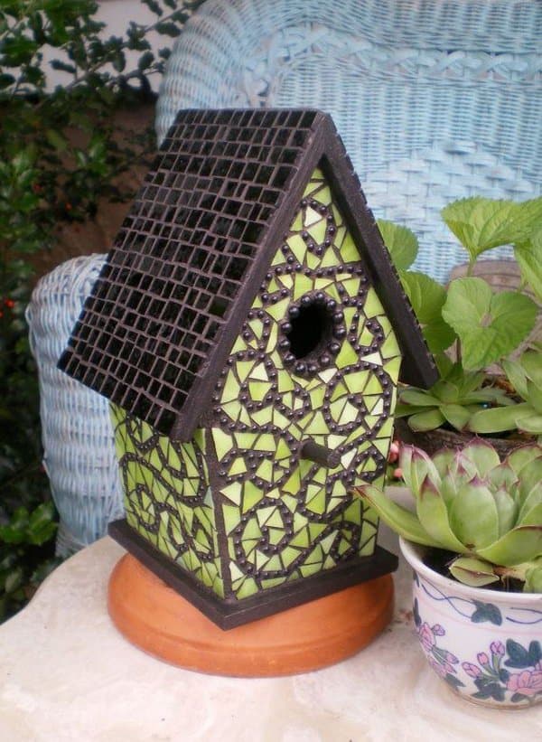 Tile Mosaic Birdhouse