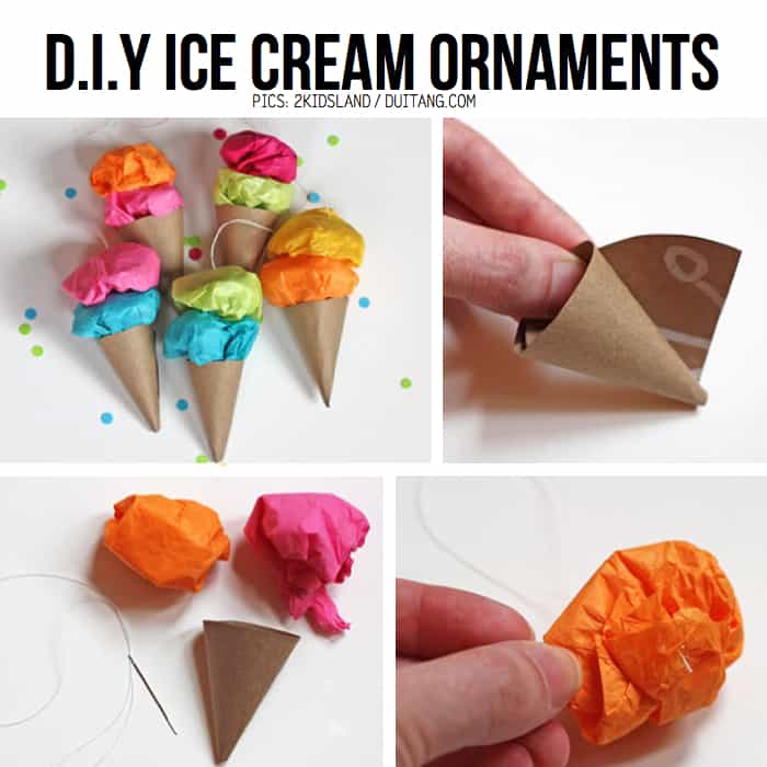 Mini DIY Ice Cream Cone Ornament