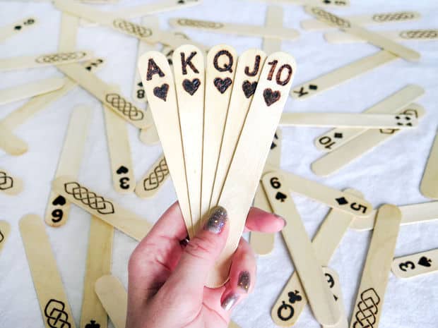 Etched Popsicle Stick Solitaire