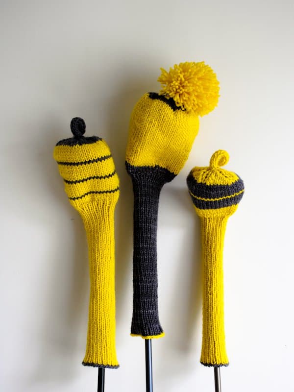 Knitted golf club cover