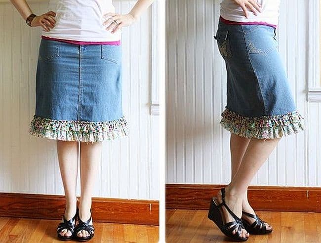DIY Ruffled Denim Skirt