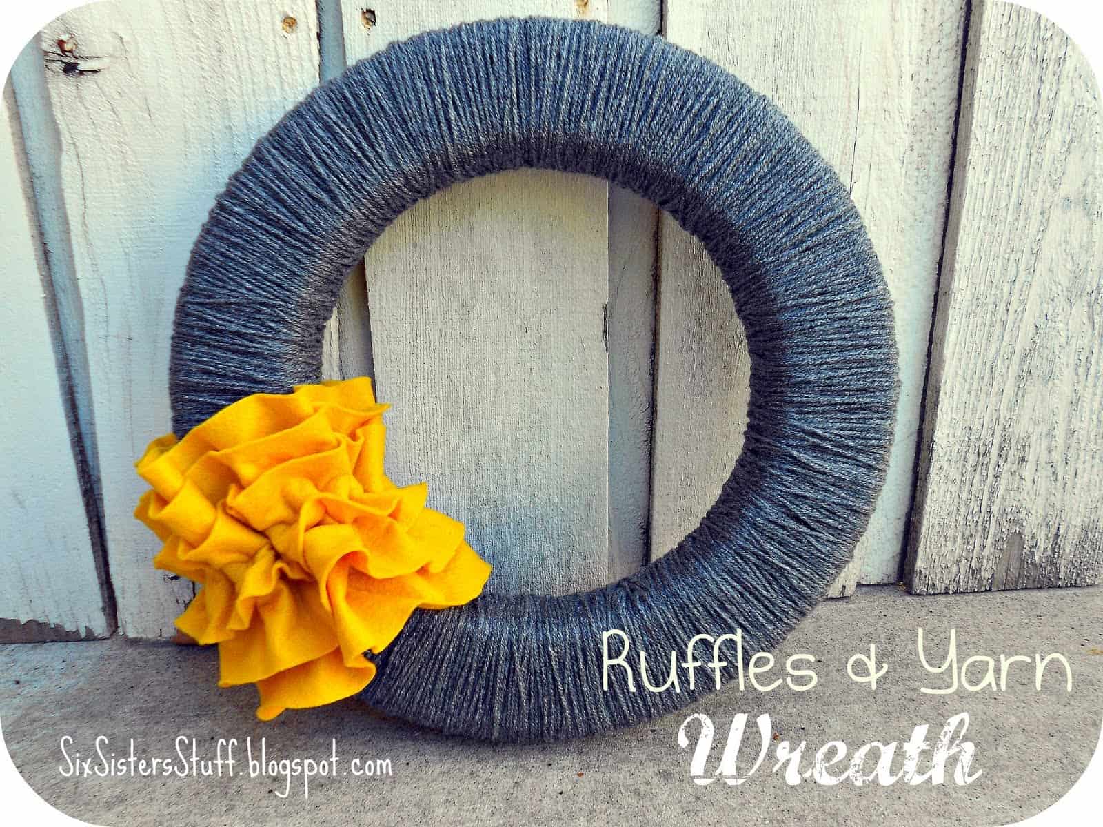 Ruffle and Yarn Drop Wreath