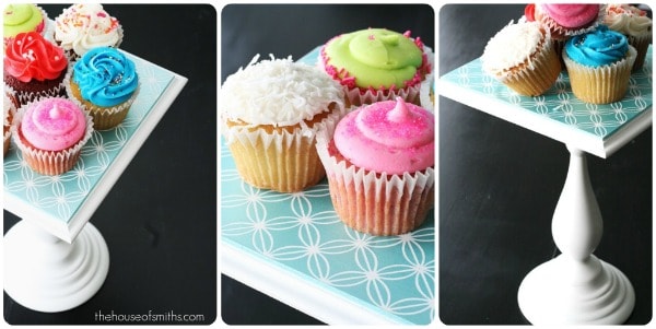 Stenciled Cupcake Stand