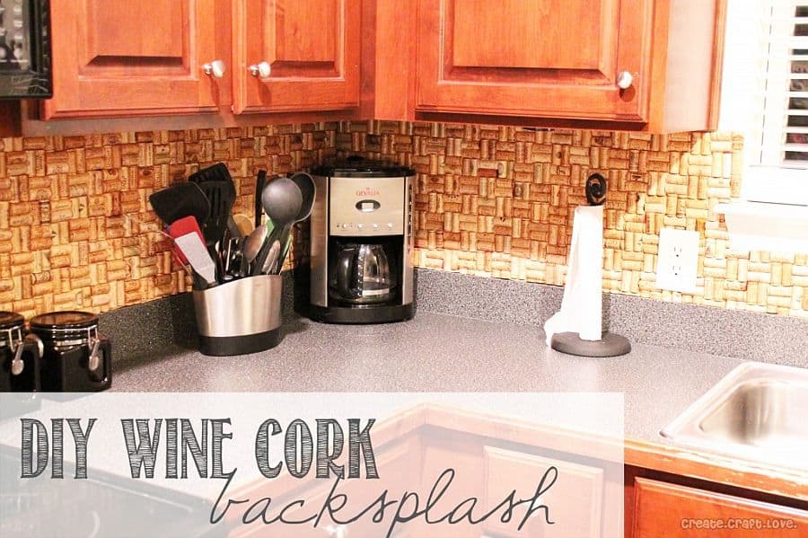 Attractive DIY Wine Cork Backsplash, and How to Make a Backsplash in Your Kitchen