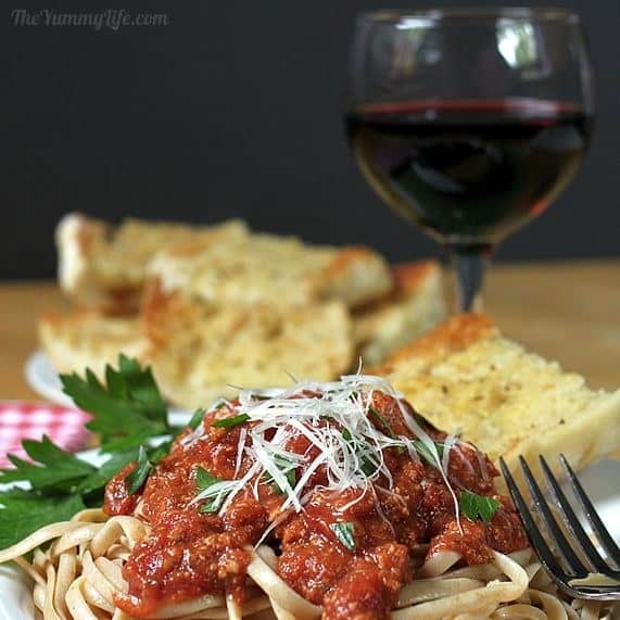 Slow Cooker Turkey Sauce with Linguine