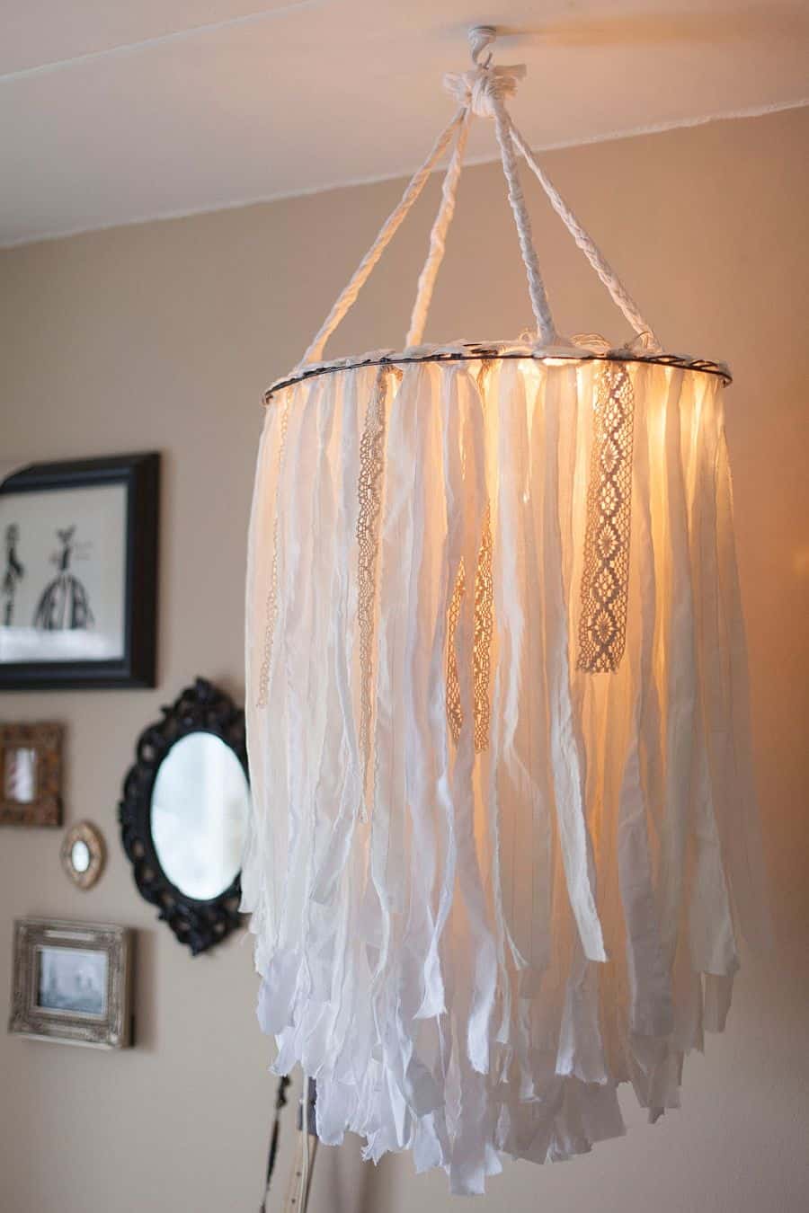 fabric chandelier