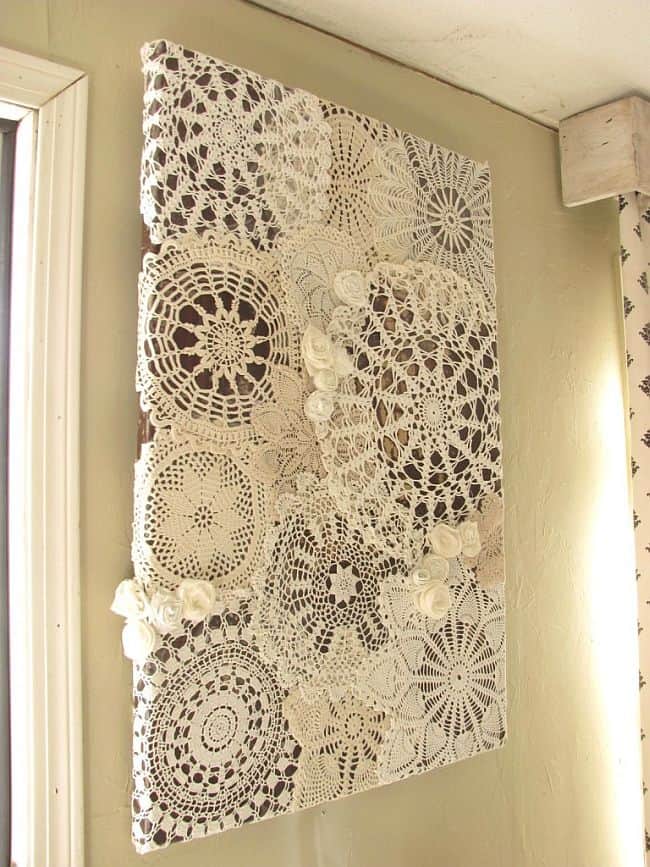 Homemade Lace Doily Canvas Art