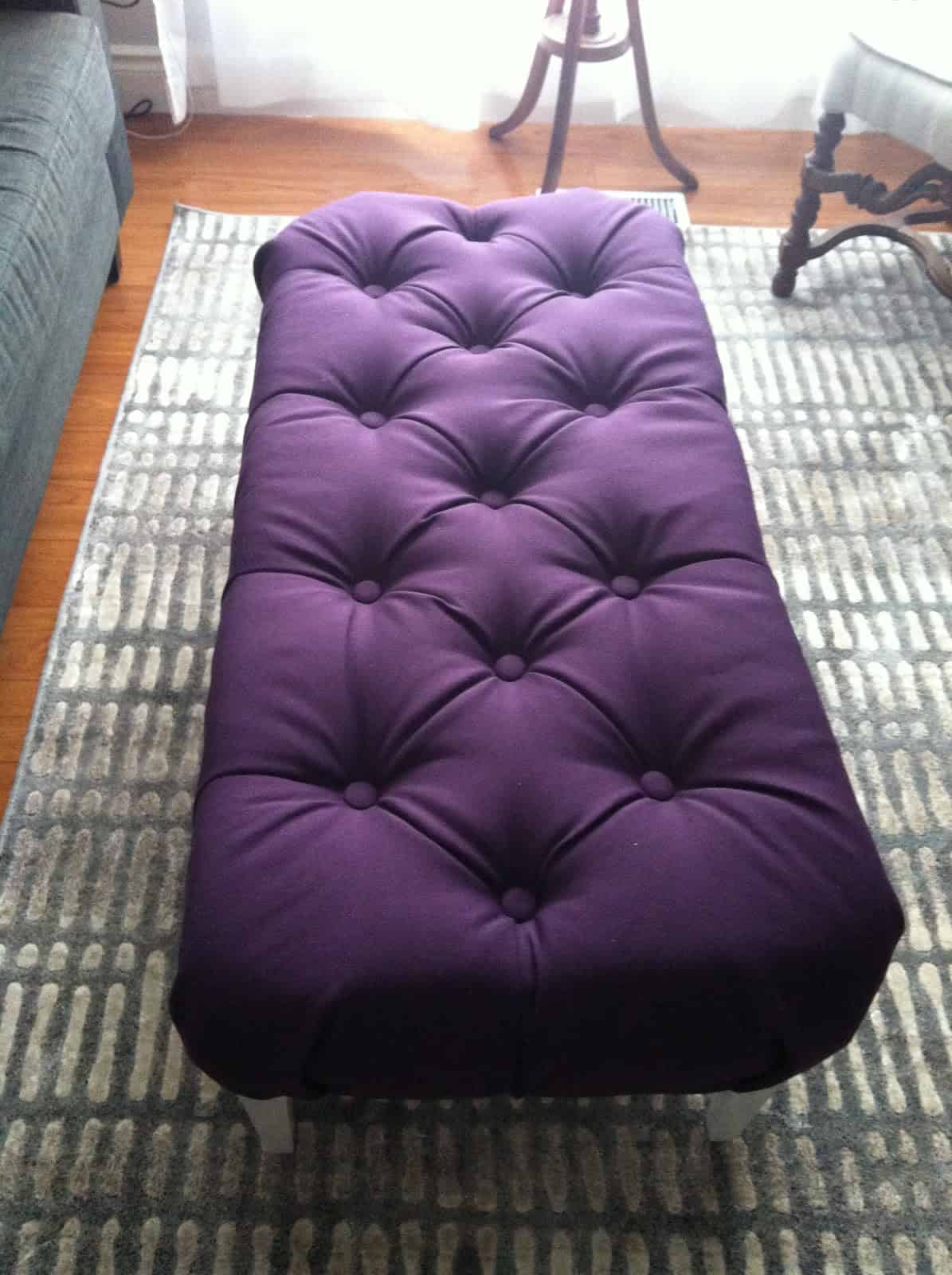 DIY Purple Ottoman from the Coffee Table