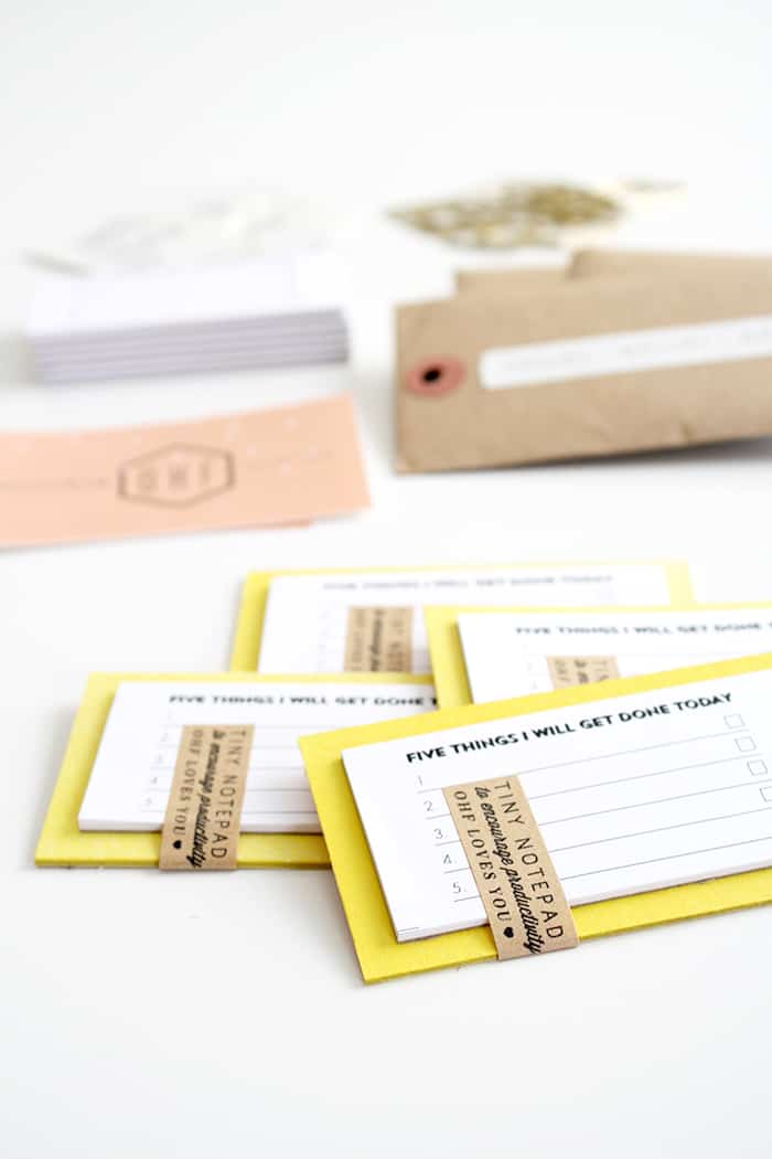 small notepad business card