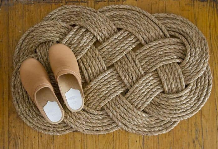 Braided rope doormat