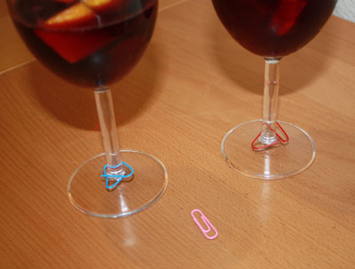paperclip wine glass marker